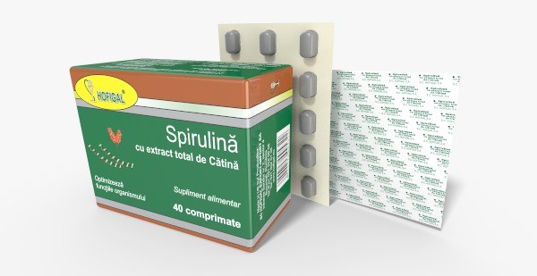 Spirulină cu extract total de cătină, 40 comprimate, Hof : Farmacia Tei online