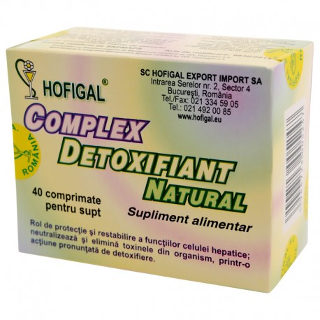 Detoxifiere chimică. Complex detoxifiant natural 40 compr.